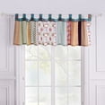thumbnail image 1 of Global Trends Tori Patchwork Button-Embellished Tab Top Window Valance, 84" Wide x 21" Long, Tango, 1 of 9