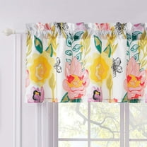 Global Trends Wildflower Delight Modern Floral Extra Wide Window Valance, 84 W x 19 L inches, White