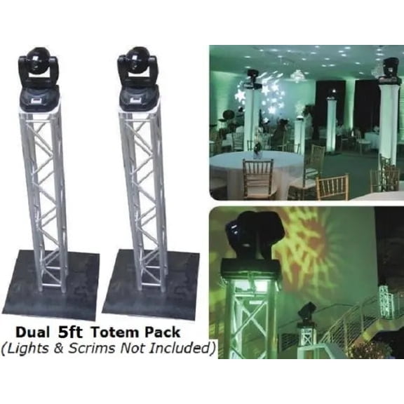 Global Truss 5ft Totem Package | (2) F34 4.92ft Square Truss with Base & Top Plates