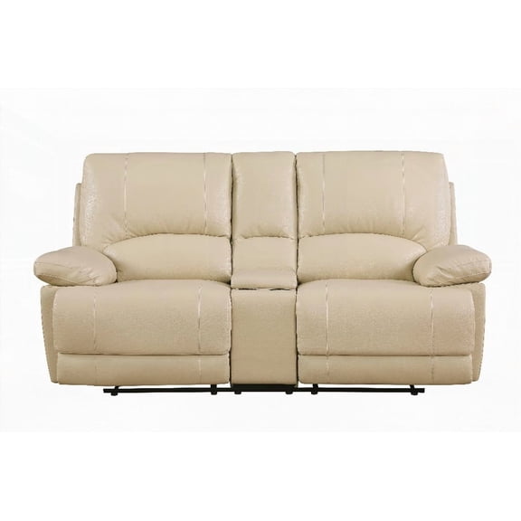 Global United Leather-Air Recliining Sofa with 8-gauge Spring & Lumbar Support