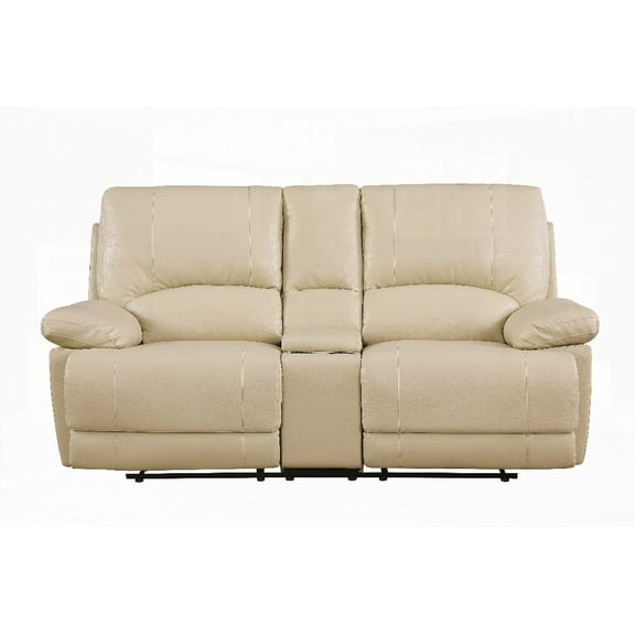 Global United Leather-Air Reclining Sofa Having Kiln-dried Hardwood Frame & Reinforced Corners, Stainless Steel Base