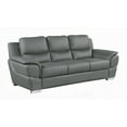 thumbnail image 1 of Modern Minimalist Genuine Leather Sofa 220×80×75cm with Solid Wood Frame, 1 of 11