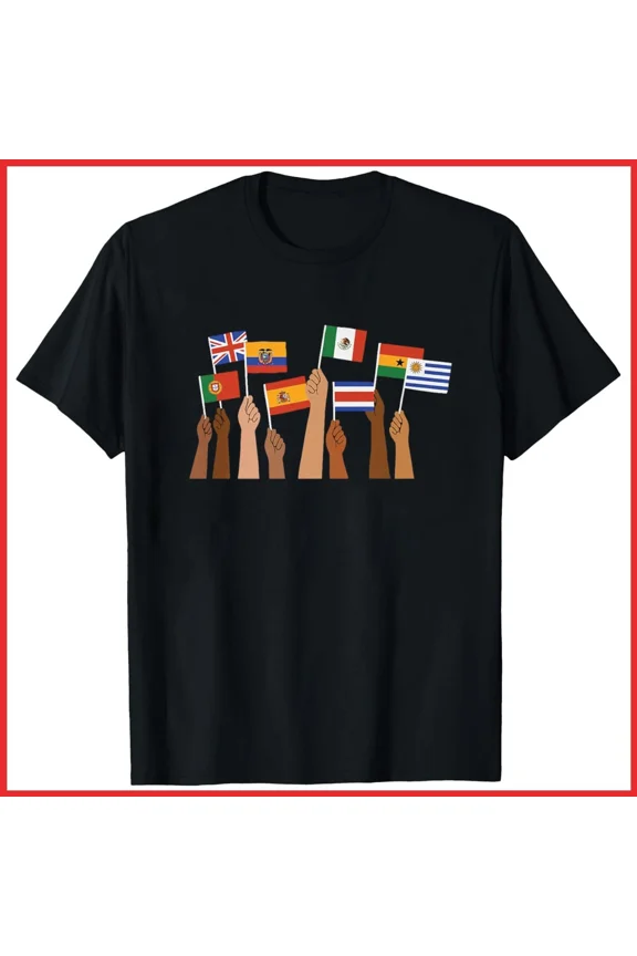 Global Unity Flags Abroad Peace and Harmony Graphic Unisex T-Shirt S-5XL