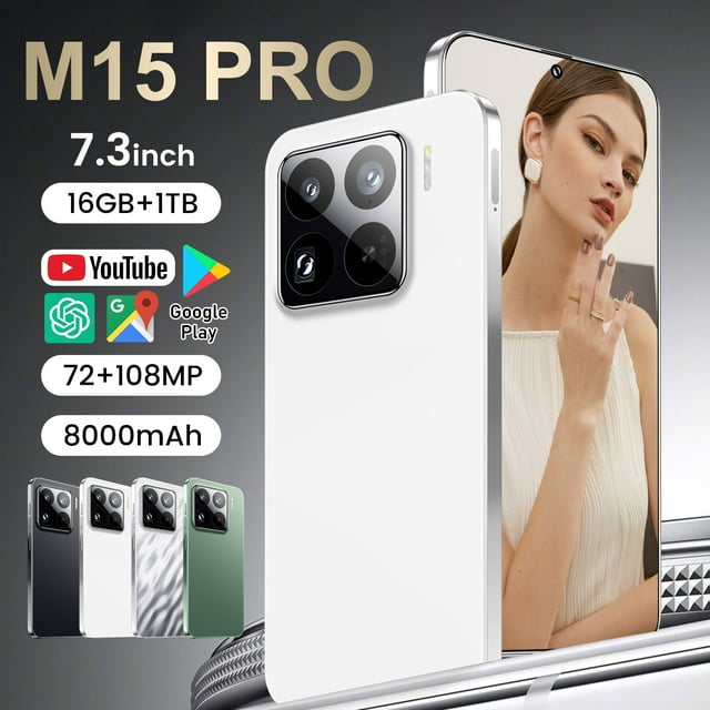 Global Version M15 Pro 5G Smartphone Snapdragon 8 Gen3 7.3" 120Hz Screen 8000mAh Battery Fast Charge Cell Phones Celular