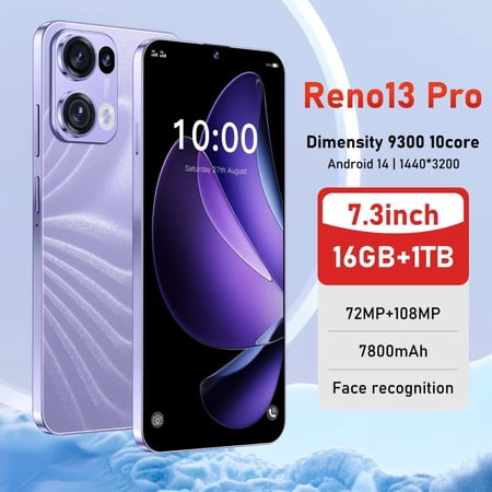 Global Version Reno 13 Pro SmartPhone 5G 7.3HD Mobile Phones Original 4G Dual Sim Android14 Unlocked 7800mAh 10Core Super Phone