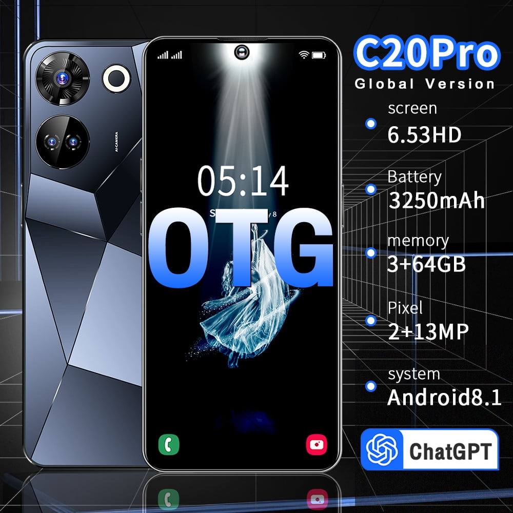 Global Version T-Mobile Unlocked Android Phones, Chycet  6.53" Unlocked Cell Phones | 3GB RAM + 64GB ROM | 4G Dual Sim Smartphone | 13MP + 2MP Camera | Facing Unlocking Mobile Phones|