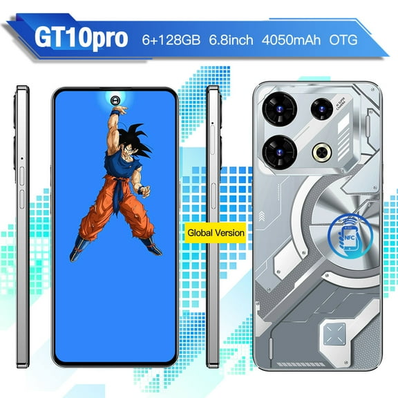 Global Version T-Mobile Unlocked Android Phones NFC, Chycet  6.8" Unlocked Cell Phones | 6GB RAM + 128GB ROM | 4G Dual Sim Smartphone | 16MP + 2MP Camera | Facing Unlocking Mobile Phones|OTG