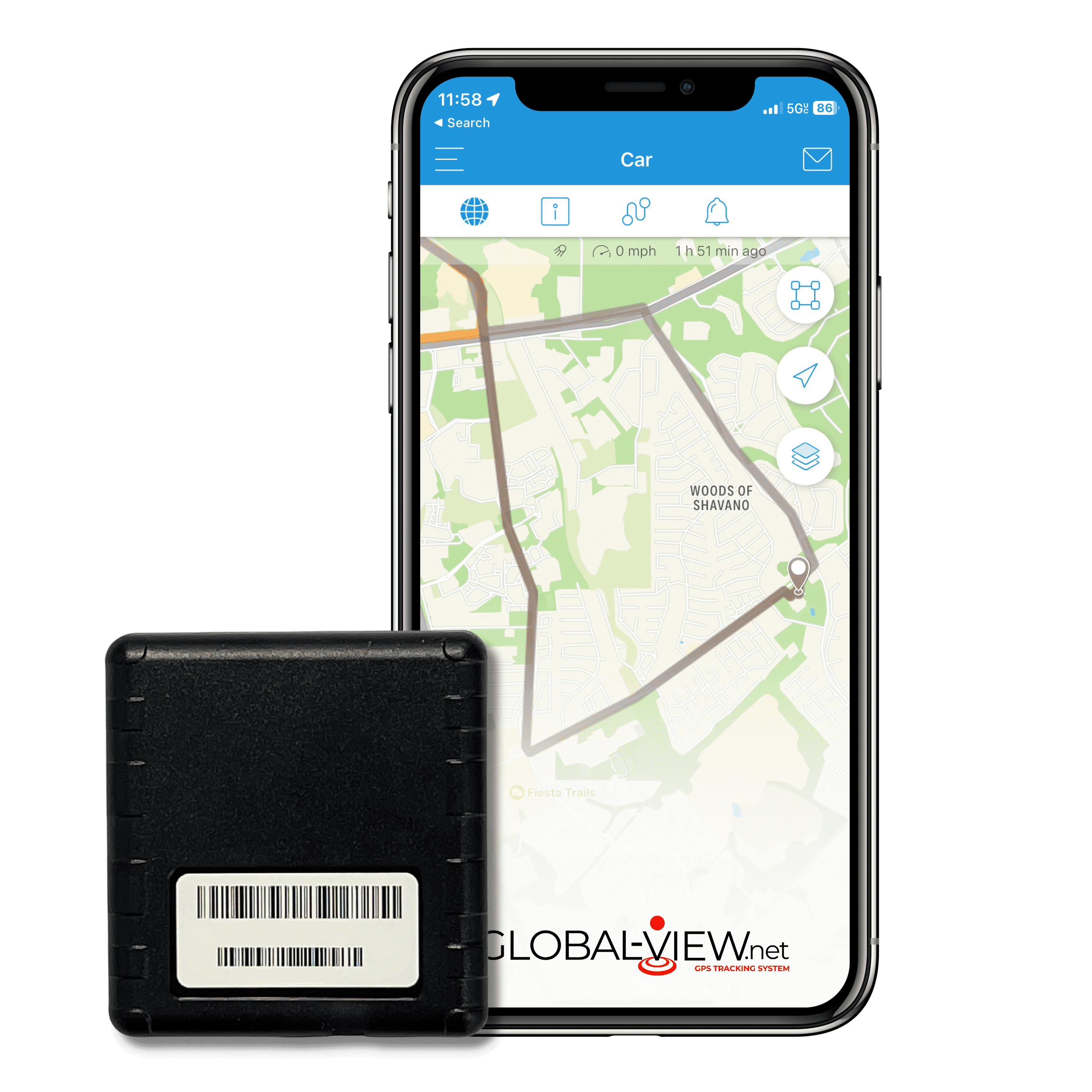 GLOBAL VIEWS Global-View Hardwired GPS Tracker for Car, Trucks & Fleets with Free App & PC Software - The Volt 3
