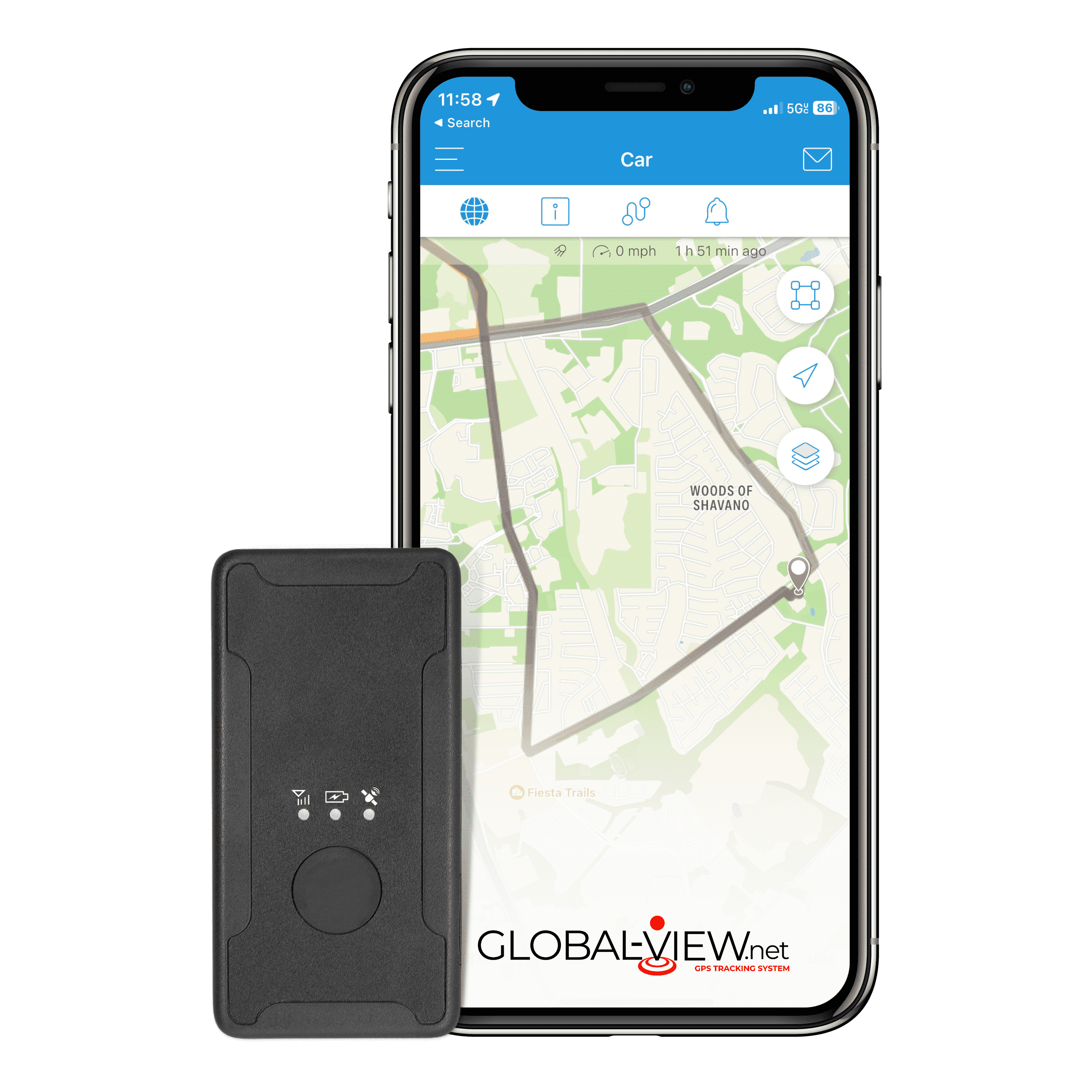 Global Views, Tiny Magnetic GPS Tracker System, The Amp 2, Black ...