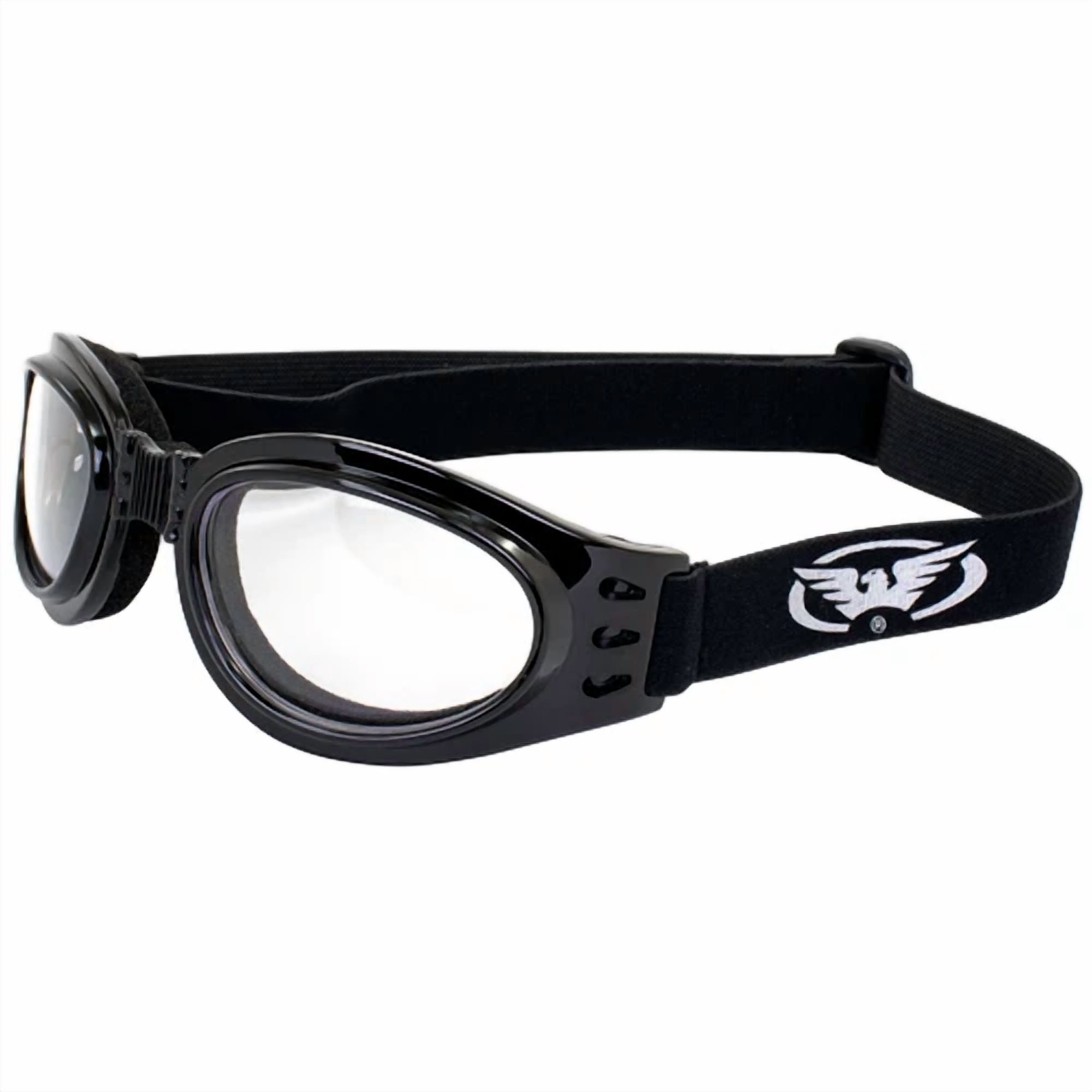 Global Vision Adventure Foldable & Padded Motorcycle Goggles Black Frame With
