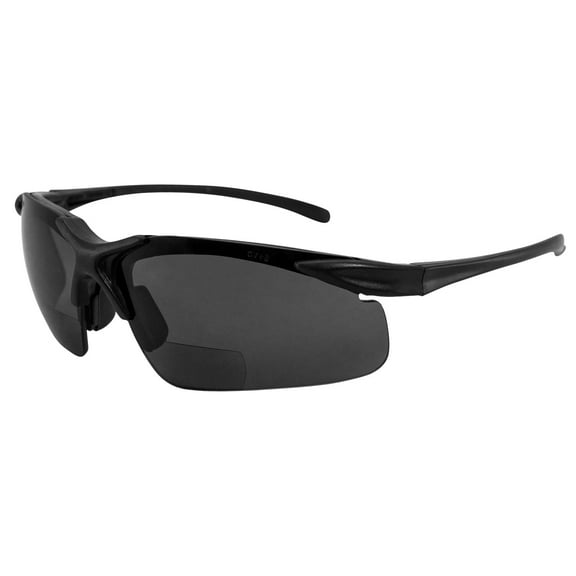 Global Vision Apex Motorcycle Bifocal Safety Sunglasses ANSI Z87.1 Smoke Lens 1.75+ Magnification