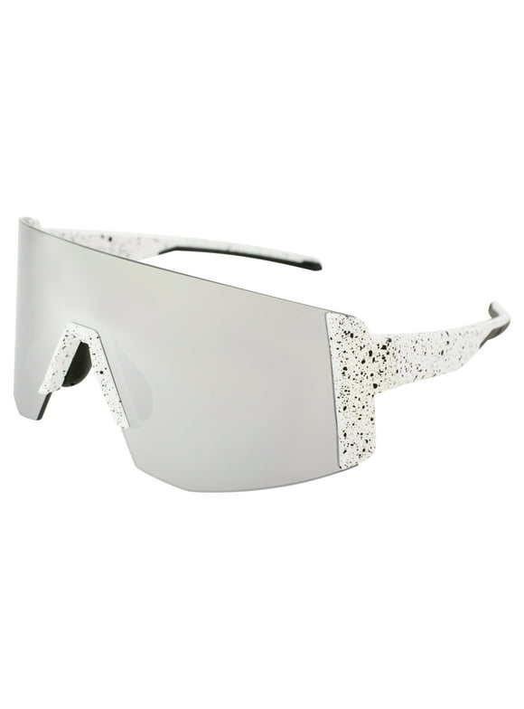 Global Vision Astro Cycling Motorcycle Safety Sunglasses ANSI White Frame w/Flash Mirror Lens