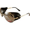 thumbnail image 1 of Global Vision Aviator Sunglasses with Leather Eye Guards (Silver Frame/Mirror Lens), 1 of 4