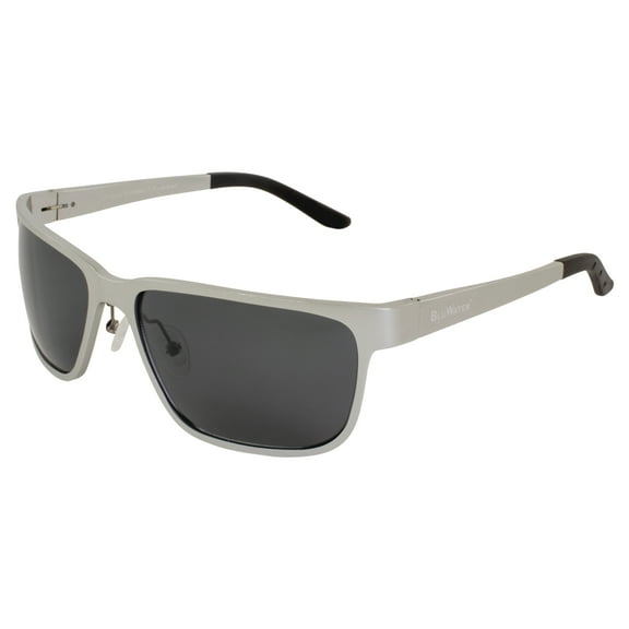 Global Vision BluWater Alumination 2 Polarized Sunglasses for Men or Women Boating & Fishing Silver Aluminum Frame w/ Smoke Lens