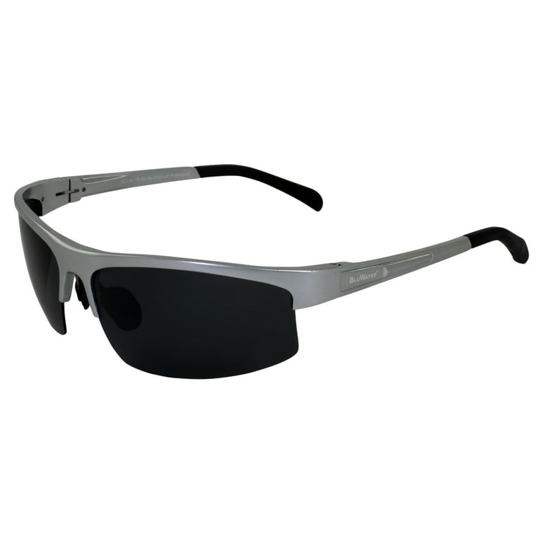 Global Vision BluWater Alumination 5 Polarized Sunglasses for Men or Women  Boating & Fishing Silver Aluminum Frame w/ Smoke Lens