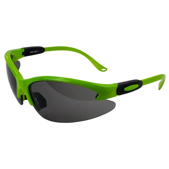 Global Vision Cougar Lab Safety Glasses Neon Green Frames Smoke Lens