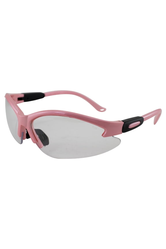 Cougar Safety Glasses Nurses Dental Assistant Glasses Shooting Glasses for Women Ladies Men Medium Pink Frame Clear Lens