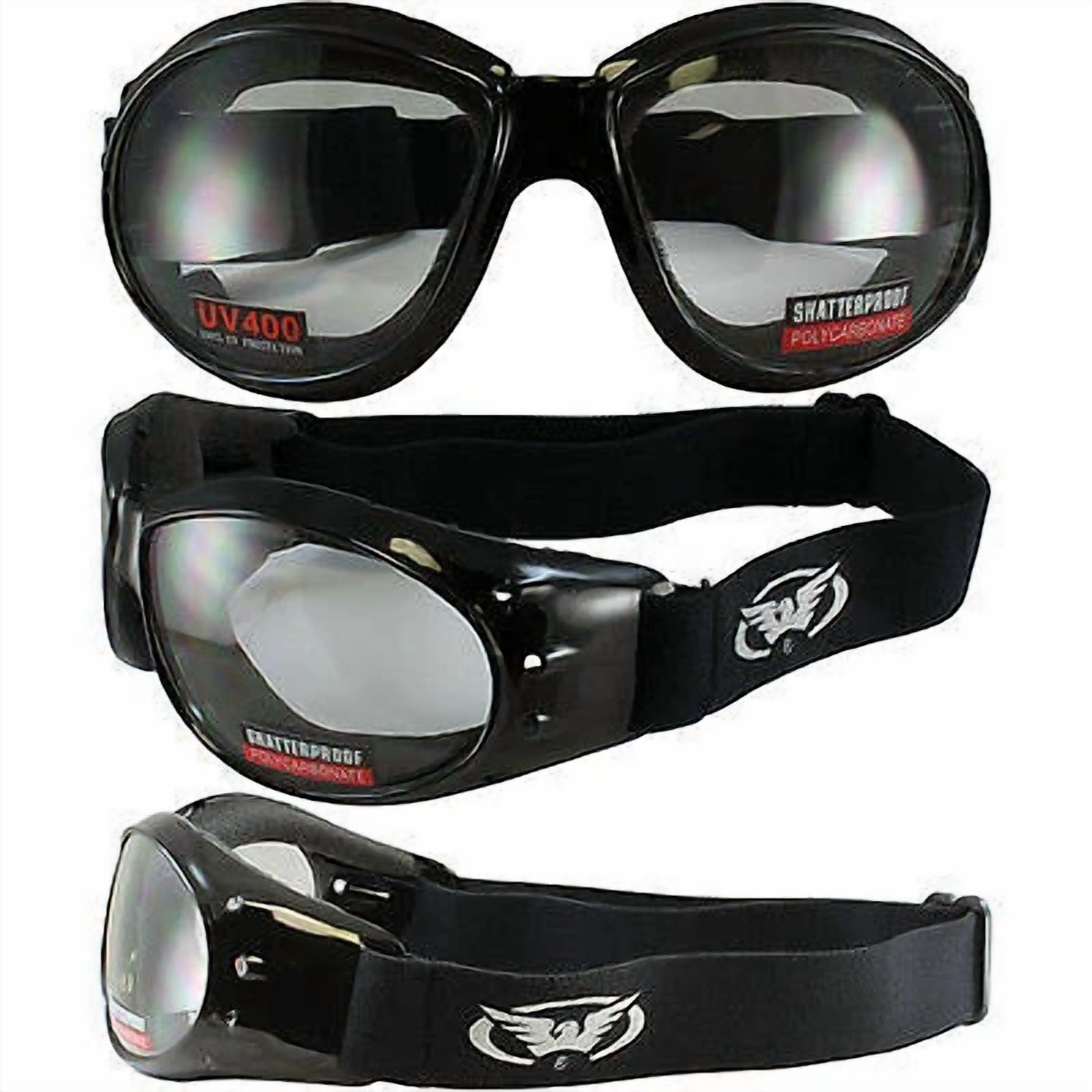 Global Vision Eliminator Motorcycle Atv Goggles Sunglasses W/Clear Lens For