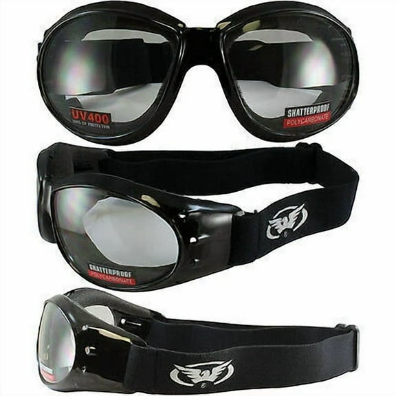 Global Vision Eliminator Motorcycle Atv Goggles Sunglasses W/Clear Lens For