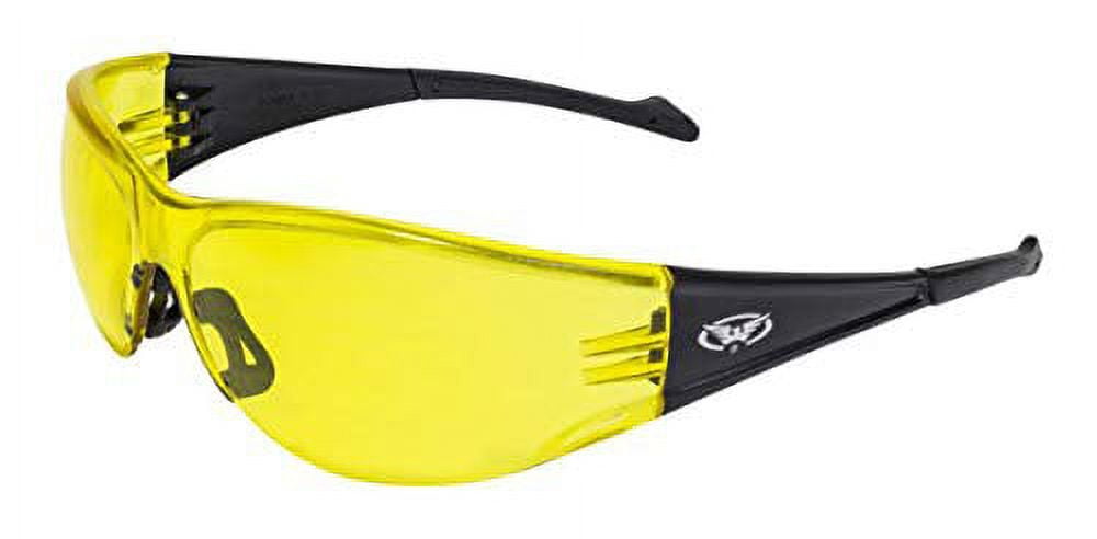 Global Vision Eyeware Full Throttle Safety Sunglasses Black Frame Yellow Lens