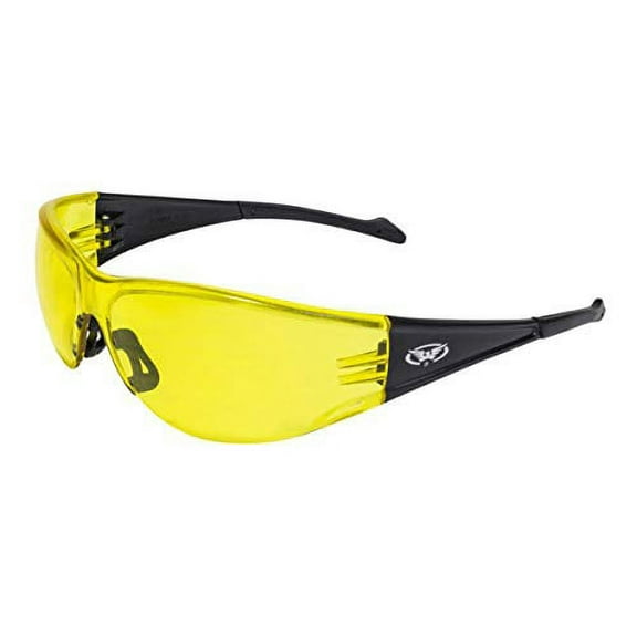 Global Vision Eyeware Full Throttle Safety Sunglasses Black Frame Yellow Lens