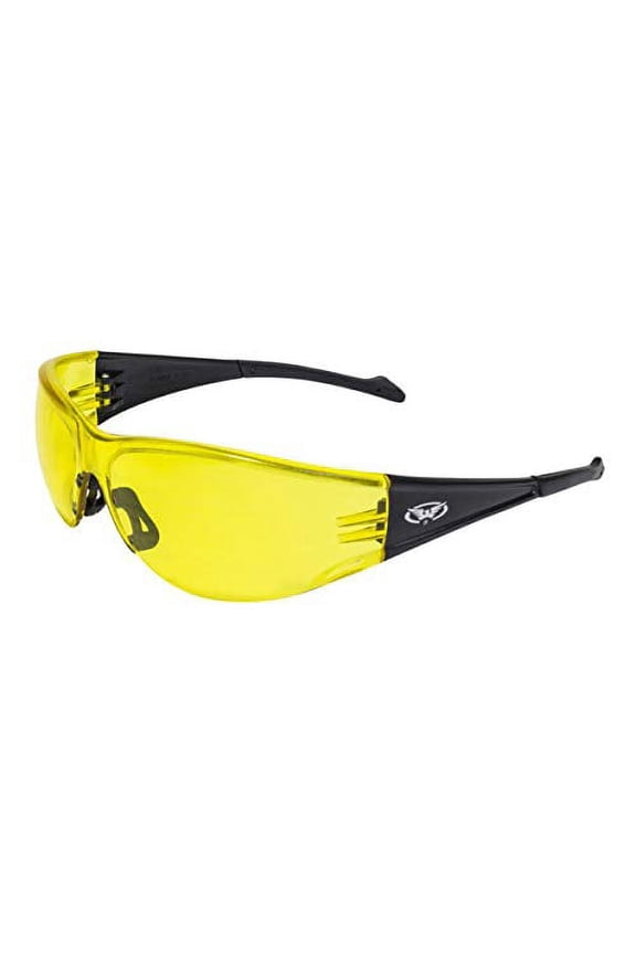 Global Vision Eyeware Full Throttle Safety Sunglasses Black Frame Yellow Lens