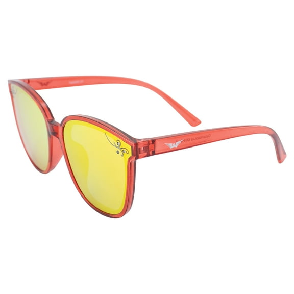 Global Vision Eyewear Athena II Fashion Sunglasses for Women Crystal Red Frame w/Red Mirror Lens