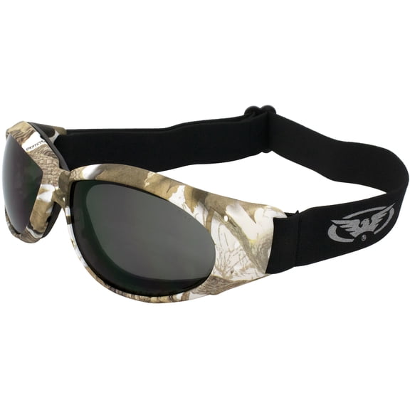 Global Vision Eyewear ELIM WHT CAMO Z 55 SM Eliminator Safety Goggles, Smoke Lens, Frame, White Camo