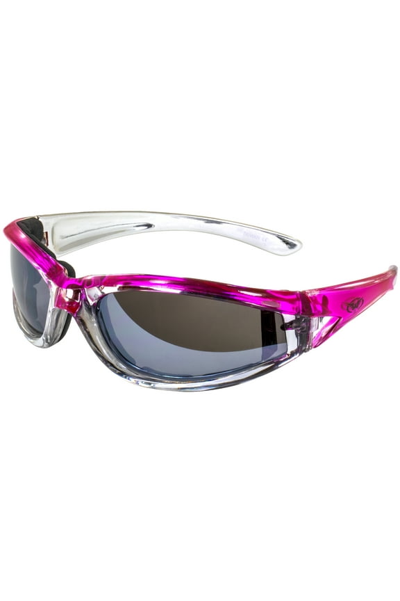 Eyewear FlashPoint Sunglasses, Flash Mirror Lens, Two Color Crystal and Pink Frame