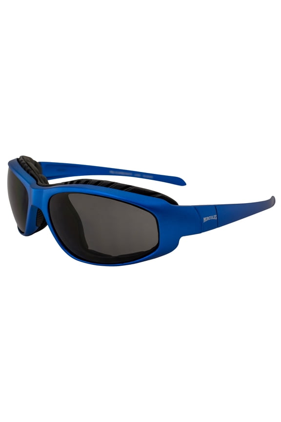 Eyewear HERC 2 PL Blue MET SM Hercules 2 Plus Safety Foam Padded Sunglasses, Metallic Blue Frame