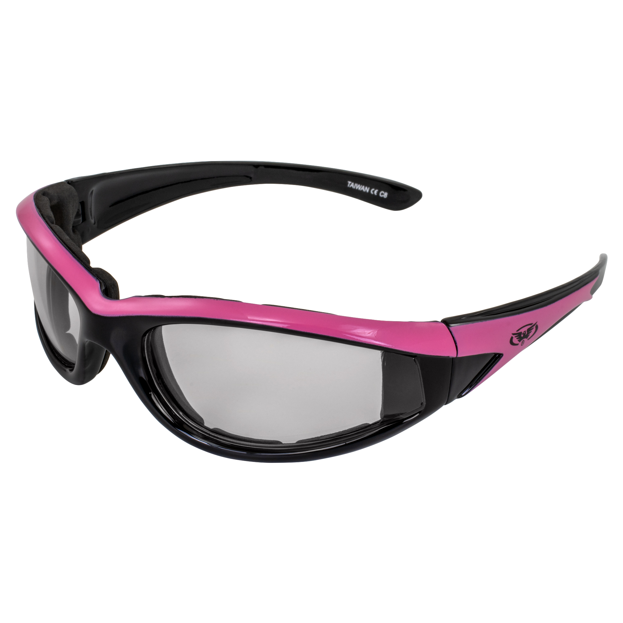 Global Vision Eyewear Hawkeye-24 Padded Motorcycle Riding Sunglasses with Dual Color Frames and Clear to Smoke Photochromic Lenses - image 1 of 8