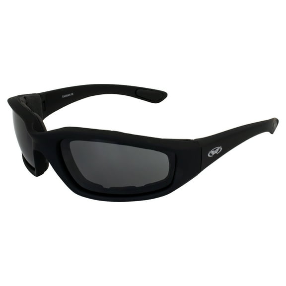 Global Vision Eyewear Kickback Sunglasses with EVA Foam, Smoke Tint Lens, Soft Touch Black Frame