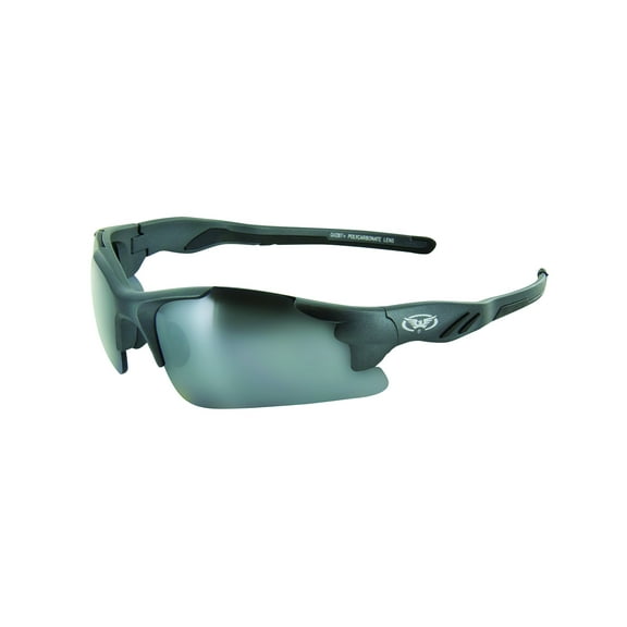 Global Vision Eyewear Metro Series Semi Rimless Sunglasses, Flash Mirror Lens, Matte Metallic Charcoal Frame