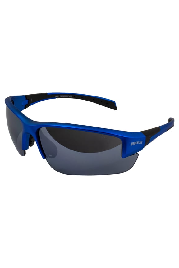 Eyewear Hercules 7 Women' s Golf Tennis Sports ANSI Z87.1 Safety Sunglasses Blue Frame with Flash Mirror Lenses