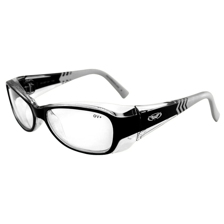 Global Vision Eyewear RX Series Sunglasses with Two Tone Crystal Frame and Clear Safety Lenses