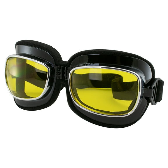 Global Vision Eyewear Retro Joe Goggle Series Sunglasses with Yellow Tint Lenses and Spring Hook Pouch