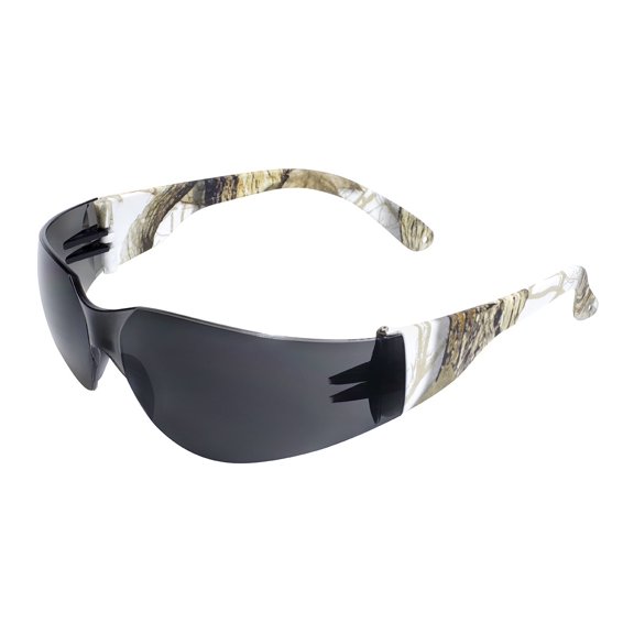 Global Vision Eyewear Rider WHT CAMO SM Rider Safety Glasses Smoke Lens, Temples, White Camo