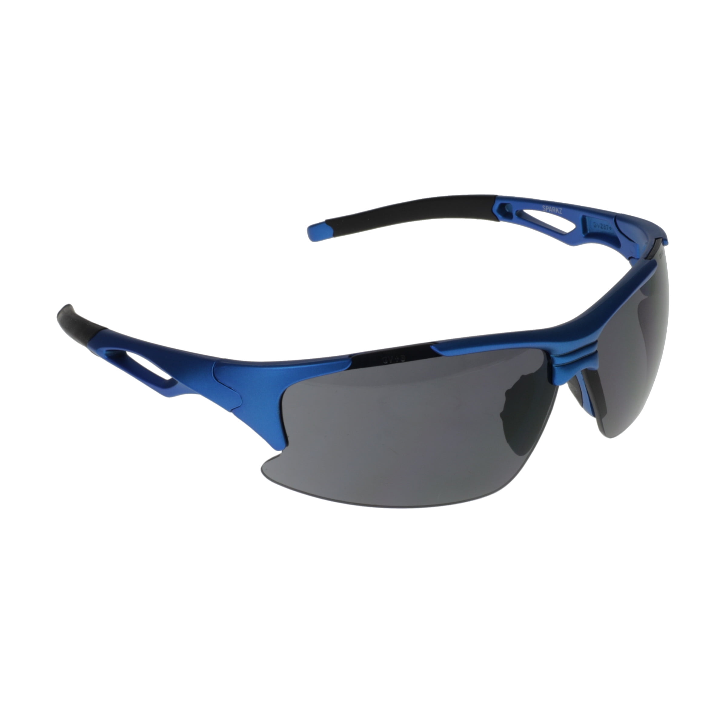 Global Vision Eyewear Sparkzbluesm Ansi Z87-plus Safety Glasses Sparkz Smoke Lens Uv400 Sunglasses-blue