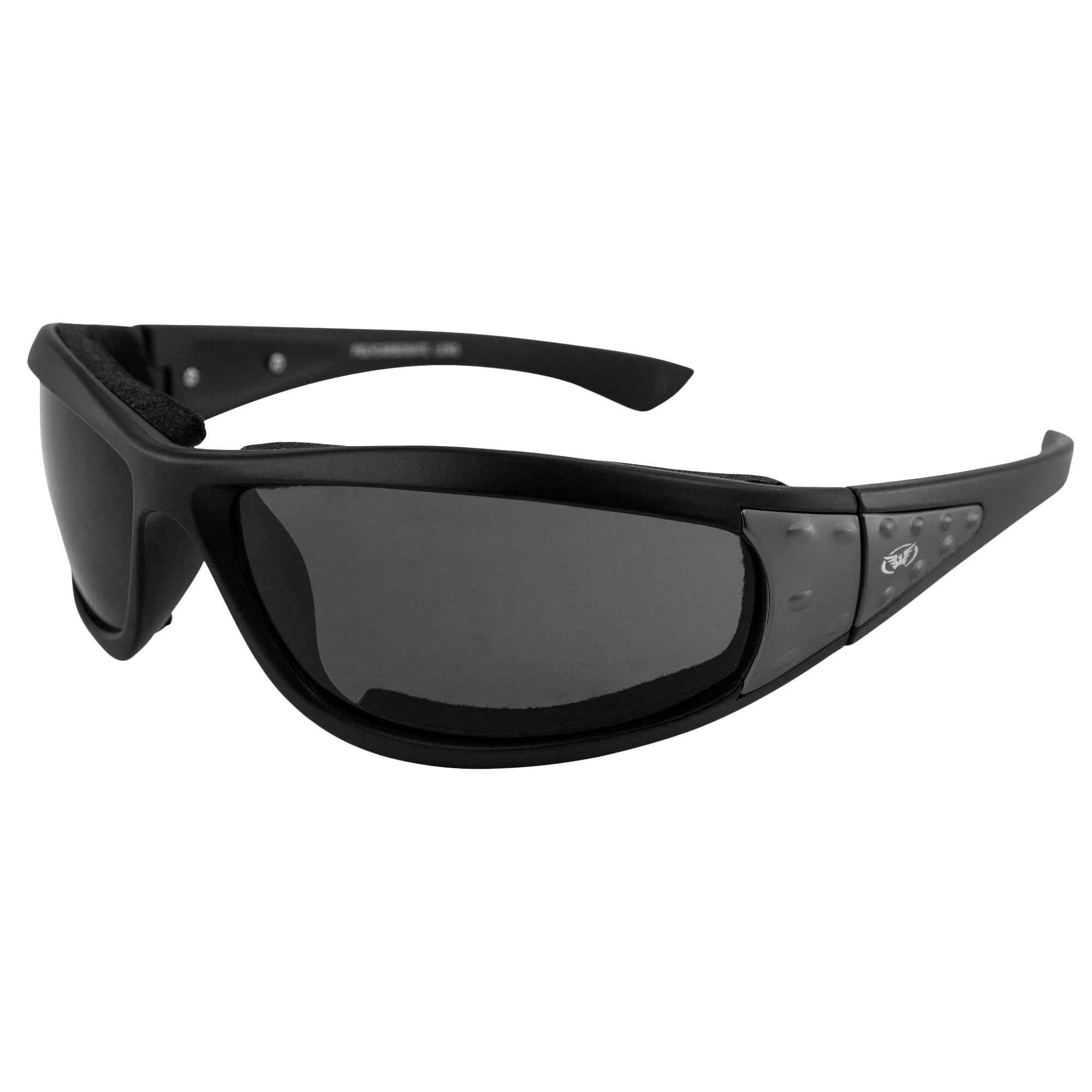 Global Vision Eyewear Viva Foam Padded Motorcycle Sunglasses Gunmetal Black Frame w/ Smoke Lenses