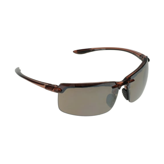 Global Vision Wheelin Safety Motorcycle Sunglasses for Men or Women ANSI Z87.1 Crystal Brown Frame w/Driving Mirror Lenses
