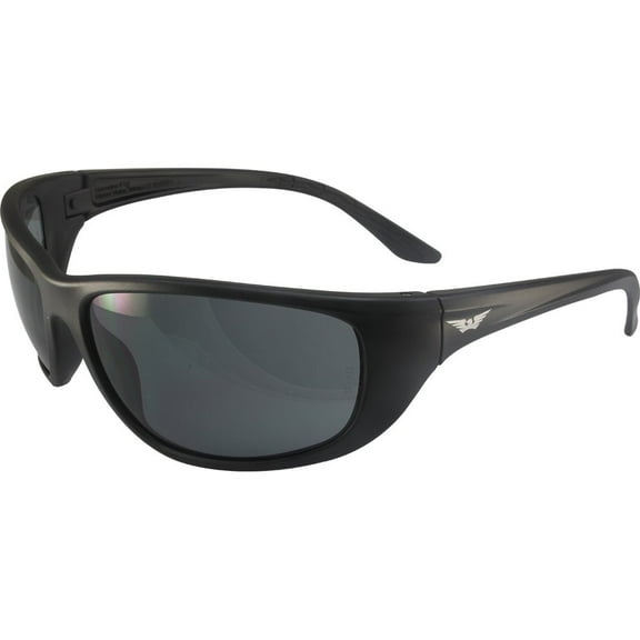 Global Vision Hercules 6 Motorcycle Safety Glasses ANSI Z87.1 & MIL-PRF-32432 Standards, Shatterproof Polycarbonate Lenses UV400 & Scratch-Resistant Riding Sunglasses Black Frame w/ Smoke Lenses