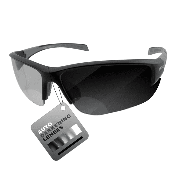 Global Vision Hercules 7 Auto-Darkening Photochromic +1.5 Bifocal Safety Glasses Clear to Smoke, ANSI Z87.1+ Certified