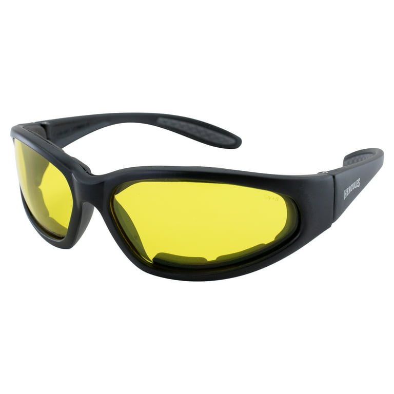 Global Vision Hercules Nylon Padded Sunglasses (Black Frame/Yellow