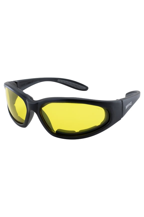 Hercules Nylon Padded Sunglasses (Black Frame/Yellow Lens)