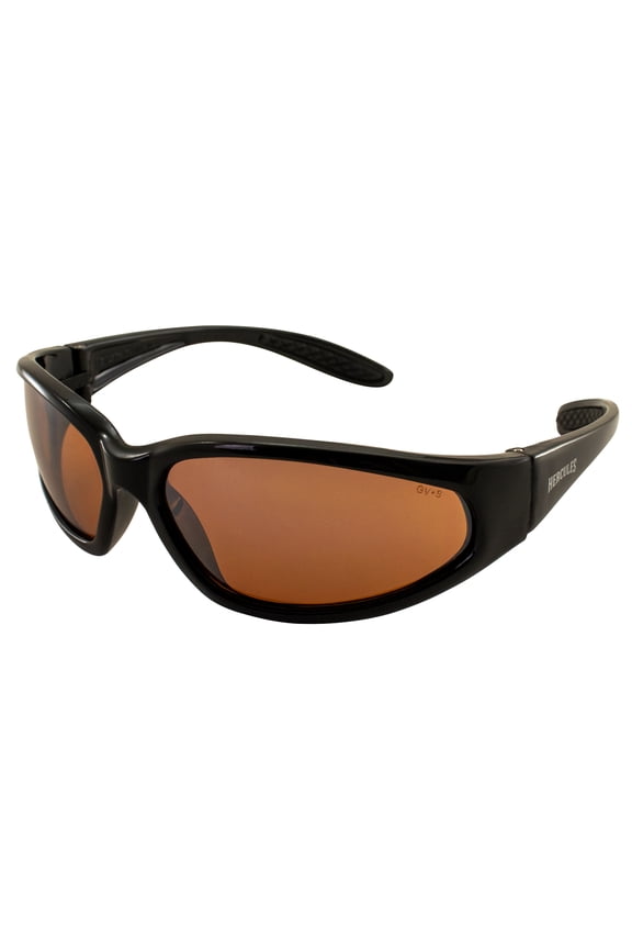 Hercules Safety Sunglasses Black Frame Driving Mirror Lenses ANSI Z87.1+