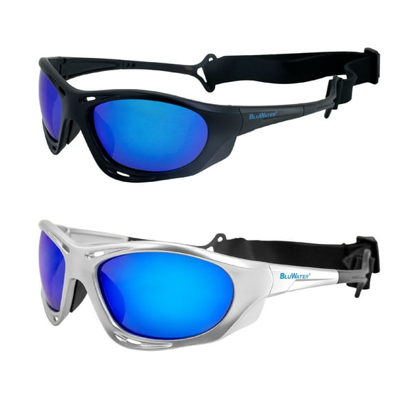 Global Vision Hydro Combo Gloss Black and Silver Frames with Blue G-Tech Polarized Anti-Fog Lenses 2 Pack