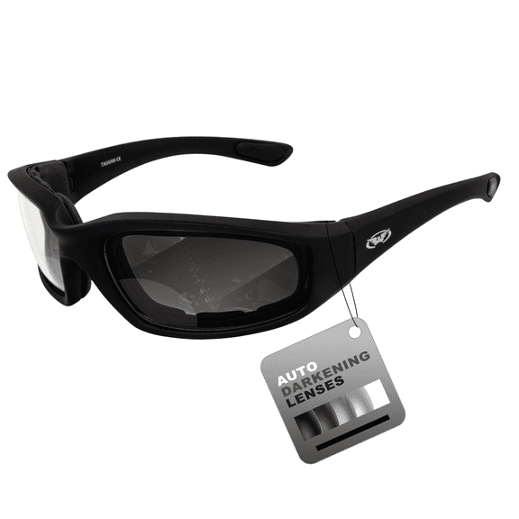 Global Vision Kickback Auto-Darkening Photochromic Bifocal Safety Glasses Clear to Smoke, Padded Frame, ANSI Z87.1 Certified