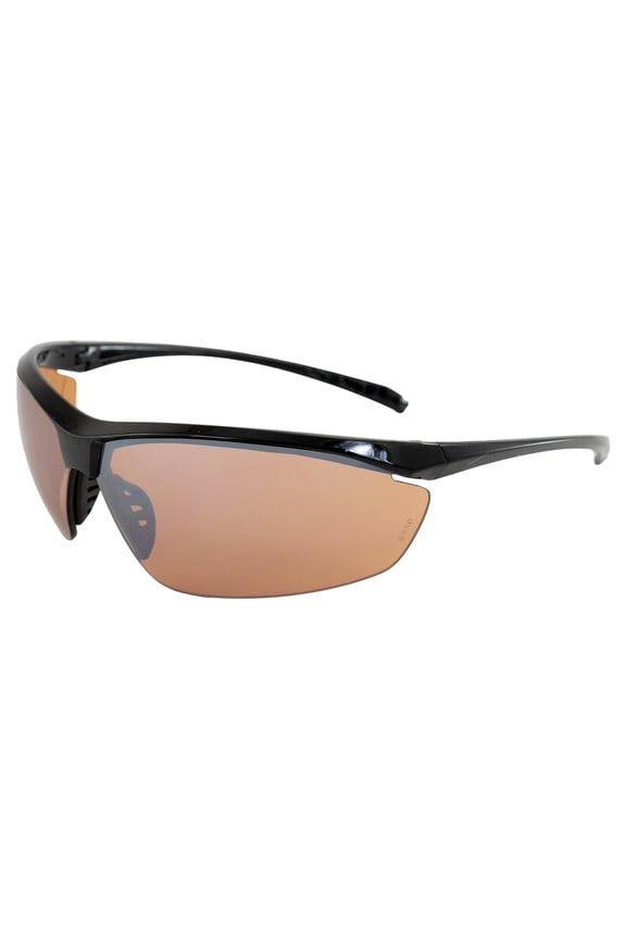 Lieutenant Wraparound Motorcycle Riding Safety Sunglasses ANSI Z87.1 & MIL-PRF-32432 Standards Black Frame (Driving Mirror Lens)