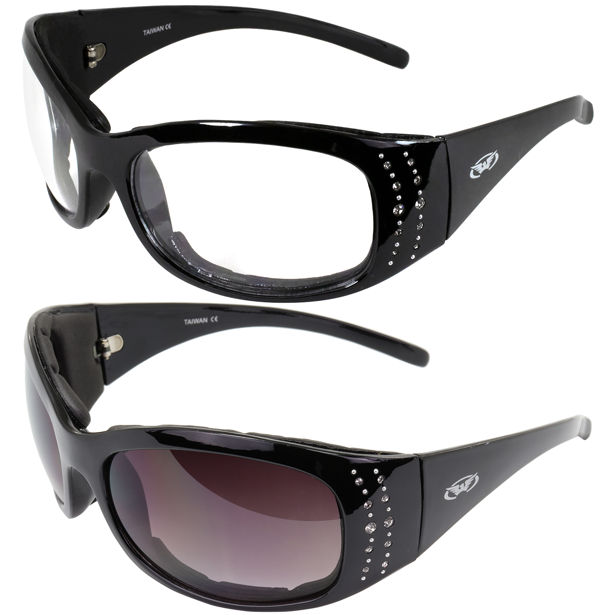 Global Vision Marilyn-2 Plus Motorcycle Riding Glasses for Women Sunglasses Black Padded Frames - image 1 of 7