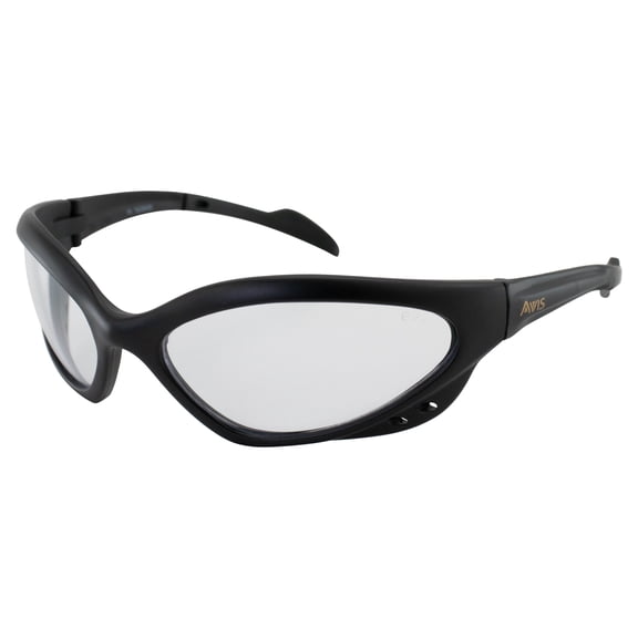 Global Vision Neptune Safety Glasses Black Frame Clear Lens